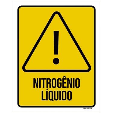 Imagem de Kit 3 Placas Atenção Nitrogênio Líquido