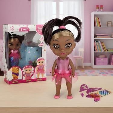 Imagem de Boneca Bailarina Infantil Articulada com Fantasia Rosa e Acessórios – Brinquedo Educativo e Interativo para Meninas, Cabelos Longos, Roupinha com Tule, Presente Criativo e Encantador para Crianças