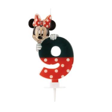 Imagem de Vela de Aniversário Minnie Número 9 Silver Festas - 11,5Cm