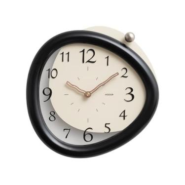 Imagem de Relógio de parede criativo 30 * 29 cm sem furos relógio de decoração de parede antigo, alimentado por bateria (não incluído) decoração de casa (médio)