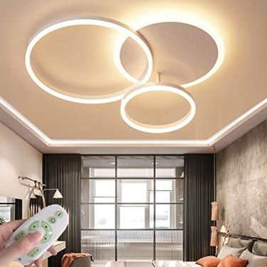 Imagem de Luminária de teto LED com escurecimento em anel, montagem embutida, moderna luminária de teto LED, luminária suspensa, lustre, luminária pendente contemporânea para sala de estar, quarto, sa