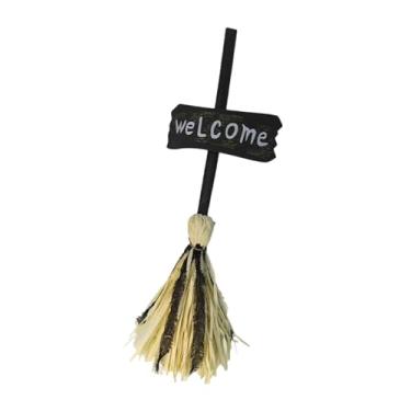 Imagem de Baoblaze Vassoura de bruxa para Halloween, leve, com som e luz, brinquedo engraçado, vassoura de bruxa para festa na