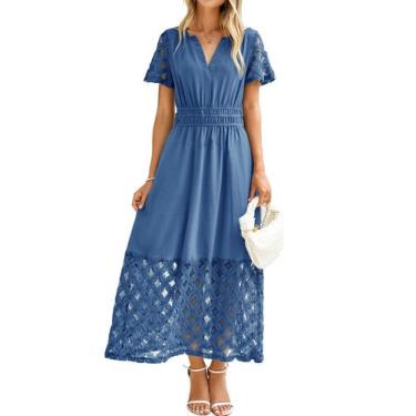 Imagem de Vestido maxi Simplee Apparel Summer Boho Blue para mulheres
