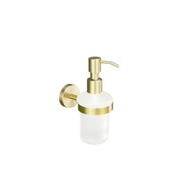 Imagem de Ferragens de banheiro dourado escovado acessórios de banheiro conjunto de ferragens barra de toalha suporte de papel suporte de roupão gancho de sabão prato toalha cabide prateleira escova de vaso