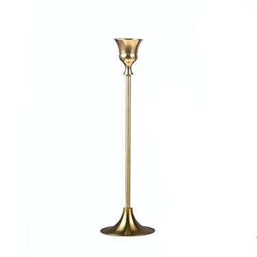 Imagem de Castiçal de latão de cabeça única castiçal antigo castiçal decoração de restaurante para casa decoração de mesa luz de velas adereços de jantar suporte de vela