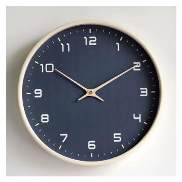 Imagem de WYUYIWH Relógio de parede relógio de parede de madeira relógio de sala de estar mudo relógio simples relógio de luxo decoração moderna moda criativa relógio (cor: B)