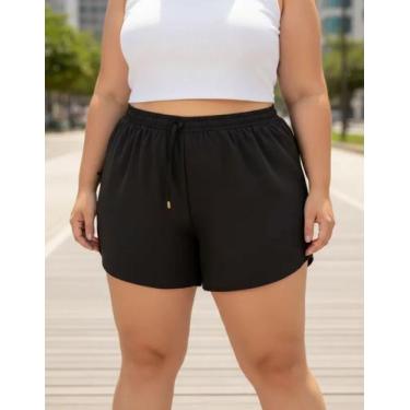 Imagem de Short Saída De Praia Feminino Plus Size Bermuda Tactel De Banho Piscin