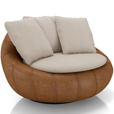 Imagem de Poltrona Para Sala De Estar Decorativa Giratória Kira material sintéti