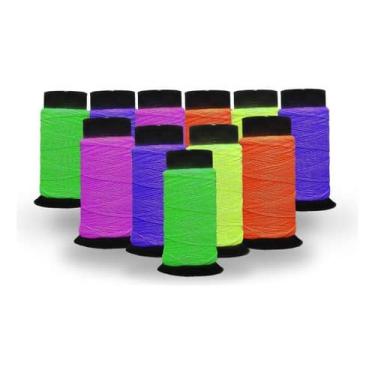 Imagem de Linha De Pipa 100 Jardas Kit 12 Unidades- Linha Fluorescente - Extra F
