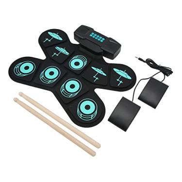 Imagem de RiToEasysports Conjunto de Bateria Eletrônica para Iniciantes - Almofada de Bateria Dobrável Portátil Com Alto-falantes Estéreo Duplos