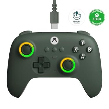Imagem de 8Bitdo Ultimate C Wired Controller for Xbox with Hall Effect Joysticks and Triggers, RGB Lighting Fire Ring, Compatible with Xbox Series X|S, Xbox One, Windows 10/11- Officially Licensed (Dark Green)