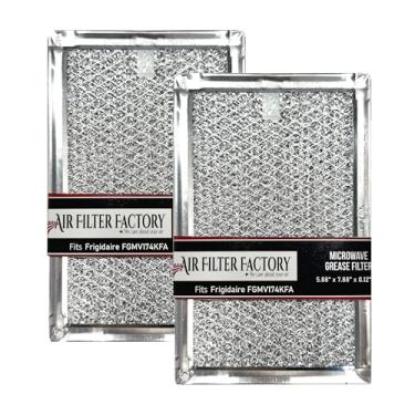 Imagem de Filtro de ar de fábrica, pacote com 2 unidades de substituição compatível para filtros de graxa de malha de microondas Frigidaire FGMV174KFA, 15 x 20 x 8 cm