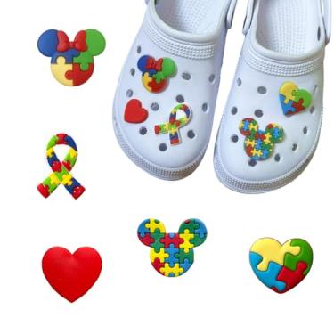 Imagem de Kit 5 Pins Bottons Enfeites para Babuches Calçados Diversos Temas (Autismo TEA 2)