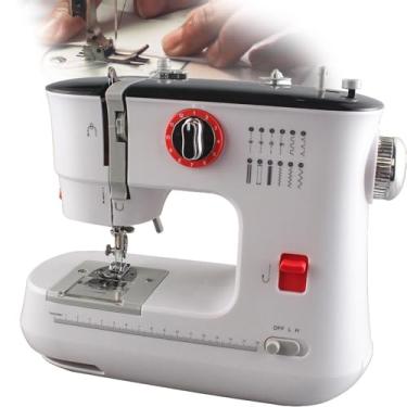Imagem de MáQuina De Costura DoméStica,MáQuina Overlock DoméStica Totalmente AutomáTica,Cabo De Oito Pinos E Duas Fileiras,9 NíVeis De Ajuste,Para Roupas,Tecidos,FaçA Você Mesmo