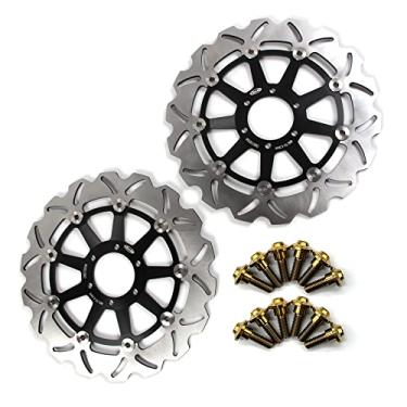 Imagem de Discos de freio dianteiro Arashi Rotores com parafusos de montagem para Yamaha R1-Z 250 1997, XJR400 95-00, FZR600R 90-95, FZS600 FAZER 98-03, TDM850 91-01, TRX850 95-00, FF J12000 88-91 Preto
