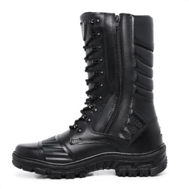 Imagem de Bota Acero Coturno Tático Policial Couro Moto Cano Médio Hunter 8700 (Preto, 41, BR, Adulto, Numérico, 41)