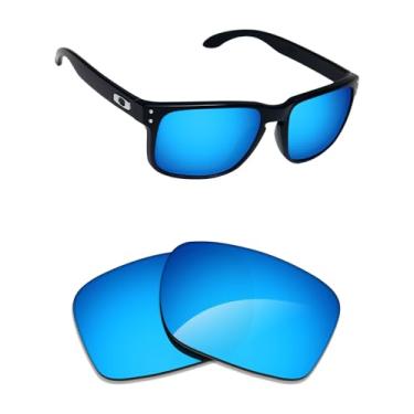 Imagem de Alphax Lentes de reposição polarizadas espelhadas Ice Blue para óculos de sol Oakley HSTN OO9464
