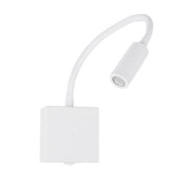 Imagem de Arandela Led 3W Haste Flexível Quarto Cabeceira Branco