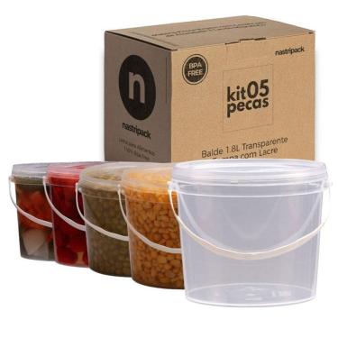 Imagem de Balde 1.8L Para Armazenamento De Frutas Frescas 5 Pçs