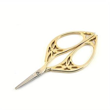 Imagem de 1 tesoura de costura profissional de aço inoxidável vintage tesoura de bordado de alfaiate tesoura de fio de estilo tesoura de fio (dourado)
