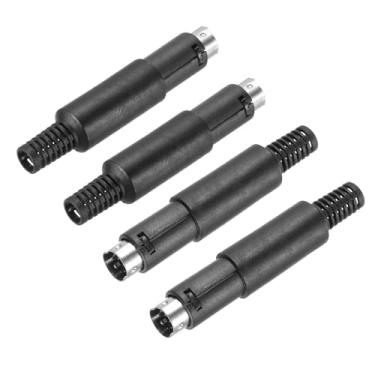 Imagem de 4 peças S-Video DIN mini soquete macho transmissão de sinal de 6 pinos mini plugue Din para TV DVD computador player (plugue PS/2)