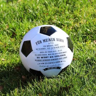 Imagem de Bola de futebol motivacional com mensagens positivas, bola esportiva de alto desempenho para meu filho na Alemanha Idiomas Y594 (Meinen Sohn)