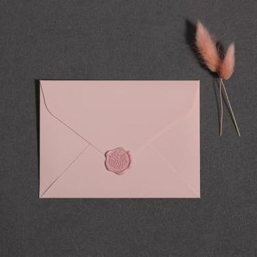 Imagem de Pacote com 5 adesivos de selo de cera de carta de amor romântico envelope rosa pequeno pacote de adesivos de envelope fresco