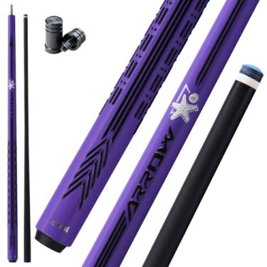 Imagem de CRICAL Bastão de taco de bilhar de fibra de carbono 147 cm bastões profissionais de baixa deflexão para piscina com junta de 3/8 x 8 pinos e ponta de 12,5 mm - roxo fantasma