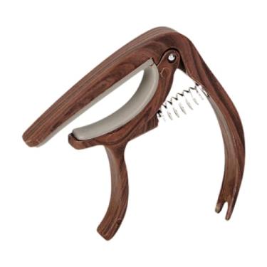 Imagem de Fenteer Grampo de afinador de guitarra capotraste elétrico, acessórios para instrumentos musicais, substituição rápida, Grão de Madeira Profundo