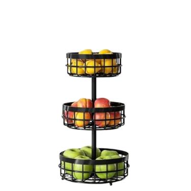 Imagem de Fruteira De Mesa 3 Andares Organizador De Frutas Cesto Metal Aramado