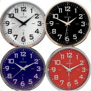 Imagem de Relógio De Parede Cozinha Sala Analógico Metalizado