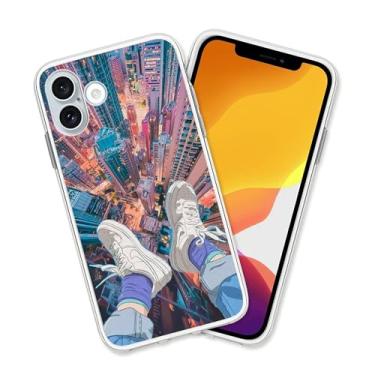 Imagem de HUIYUEKUAI Compatível com iPhone 16, capa protetora transparente à prova de choque estilo anime estética para mulheres e meninas