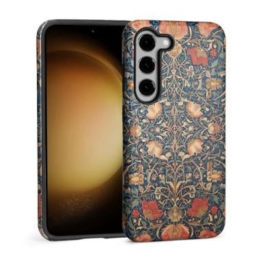 Imagem de FKBRCL4U Capa para Samsung Galaxy S23, capa híbrida de silicone brilhante de 2 camadas para meninas e mulheres para Samsung Galaxy S23 boêmio vintage marroquino retrô floral boho presente padrão