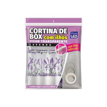 Imagem de Cortina Box Com Visor Transparente Em PVC Para Banheiro Anti Mofo Gram