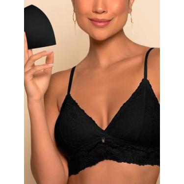 Imagem de Sutiã Top Nayane ST 05 0005 Bojo Removível Rendado Microfibra T. 40/46