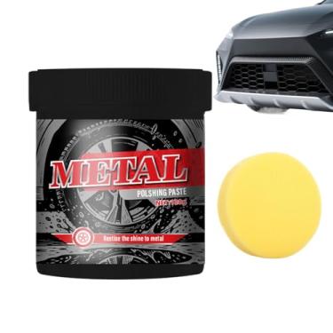 Imagem de Polidor de Automotiva - de Revestimento com Esponja | Creme para Remover Riscos de Pneus 100g,para Caminhão SUV Motos Bicicleta Alumínio Aço Joias Cozinha Ferramentas Corrente Dobradiças