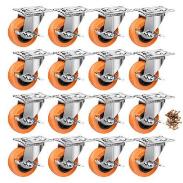 Imagem de Rodas Caster Wheels ASHGOOB de 5 cm com freio, pacote com 16 unidades,