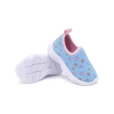 Imagem de Tênis Infantil Menina Slip-On, Azul e Rosa, Correr, brincar, escola, Casual e Confortável 20 ao 27 (117-menina-azul-rosa-23)