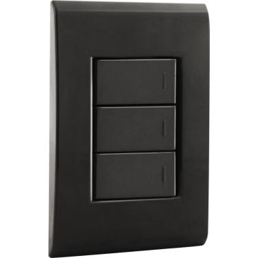 Imagem de Conjunto 4x2 com 3 Interruptores Simples 10 A 250 V Tramontina Liz Grafite