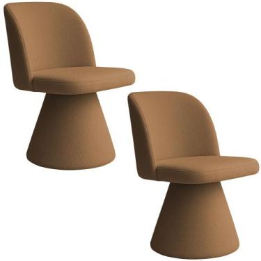 Imagem de Kit 02 Cadeiras de Jantar Giratória Liz Bouclé Terracota - Nexta Casa