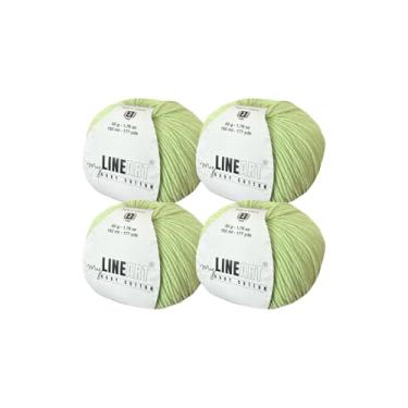 Imagem de MyLineArt Fio de algodão para bebê, 55% algodão, 45% acrílico, fino (2) para crochê e tricô 4 x 1,2,154 g (4 x 50 g) / 4 x 177 m (4 x 162 m), fio macio, fio Amigurumi