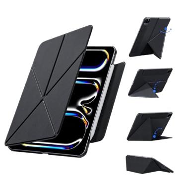 Imagem de Tiaota Capa para iPad Pro 13 polegadas (2024 M4), compatível com iPad Pro 13 m4, capa magnética, suporte ajustável para retrato/paisagem, 4 ângulos em pé, preta