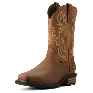 Imagem de ARIAT Bota masculina Ironside bico quadrado bico de aço, Castanho centeio/caramelo, 46