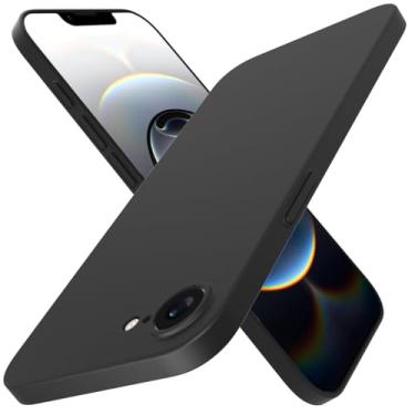 Imagem de kmglds Capa fina para iPhone 16e, proteção total ultraleve para câmera, capa minimalista antiderrapante (preto)