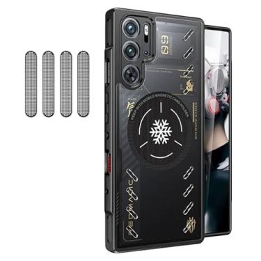 Imagem de Suttkue Capa compatível com Nubia RedMagic 11 Pro, capa magnética de resfriamento, grafeno flexível + policarbonato acrílico transparente na parte traseira resistente a arranhões, à prova de quedas