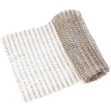 Imagem de letsinstyle Tecido de malha de strass de cristal elástico de 1 jarda, tecidos de rede de véu elástico dourado com glitter, pano arrastão de cristal para decoração de máscara de faixa de cabeça