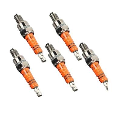 Imagem de Bico de vela de ignição A7TJC de três garras, compatível com motocicletas off-road, bicicletas de praia, skates e scooters GY6 de 50 a 150 cc (5 peças)