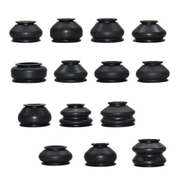 Imagem de CyperFair 14 peças de botas de tirante, borracha à prova de água, soquete esférica, cabeça de junta, kit de capa protetora de vedação de haste de trilha, universal para acessórios de peças de direção