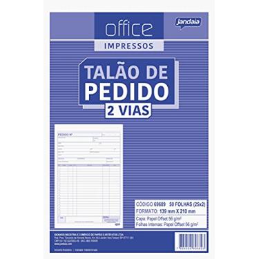 Imagem de Talao de Pedido 139x 210 mm 1/18 2 Vias 50 folhas, Pacote com 20, Jandaia