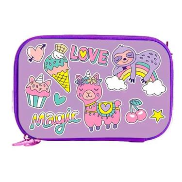 Imagem de Estojo Escolar VMP PVC+EVA Fantasia Sweet Candy – Multiplos Compartimentos e Zíper Reforçado para Canetas, Lápis e Acessórios Escolares.